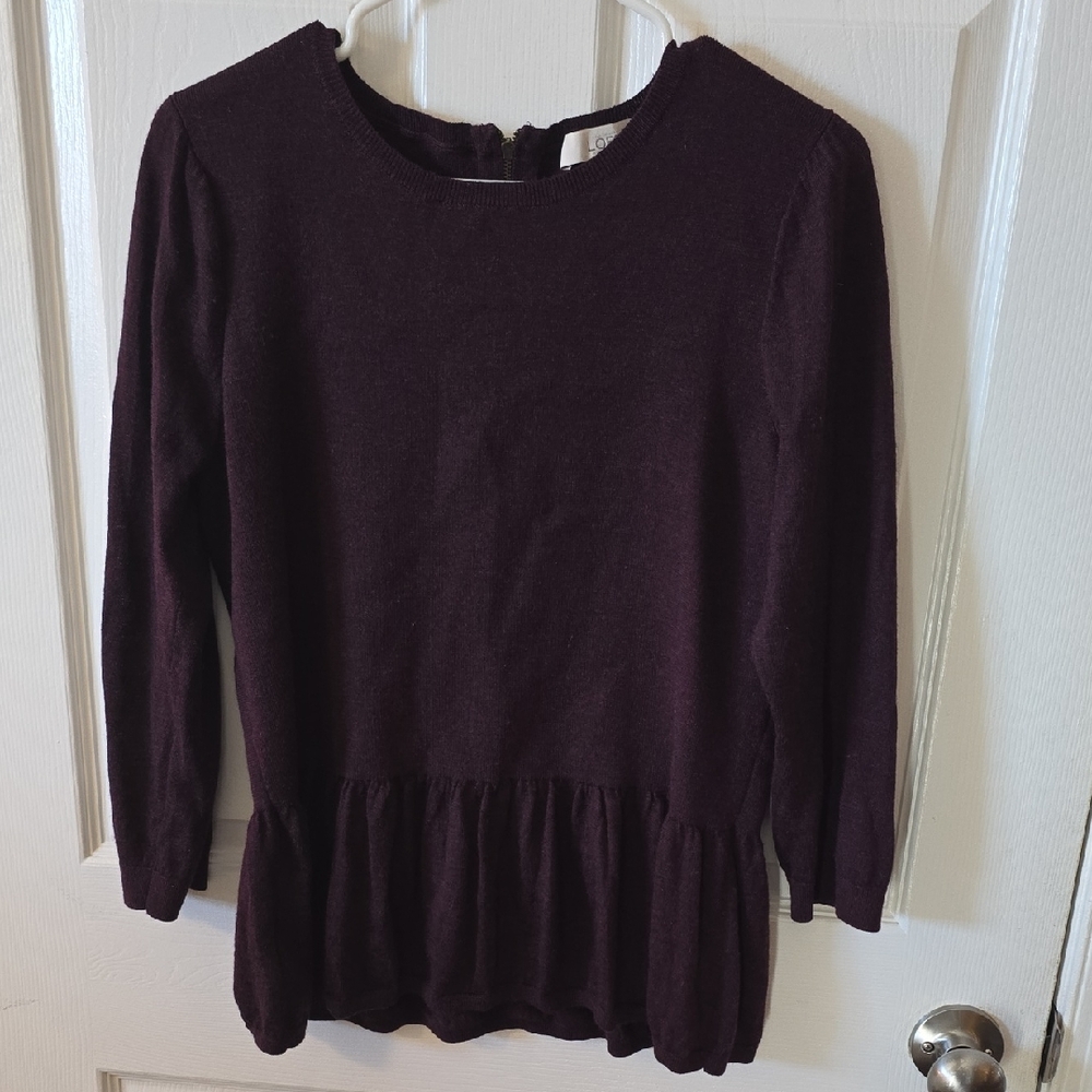 LOFT Burgundy Knit Sweater